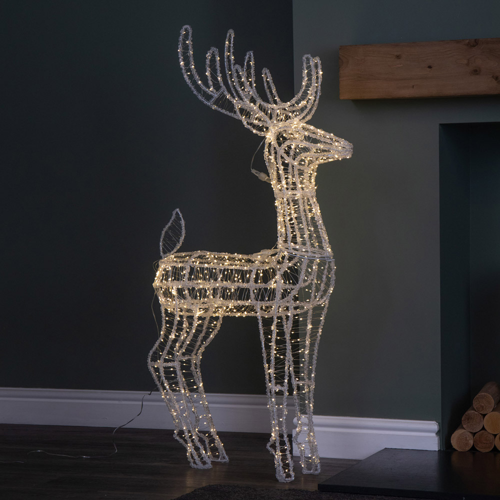 Samuel Alexander 1040 Warm White LED Acrylic Reindeer Outdoor Christmas Decoration 3ft Image 8