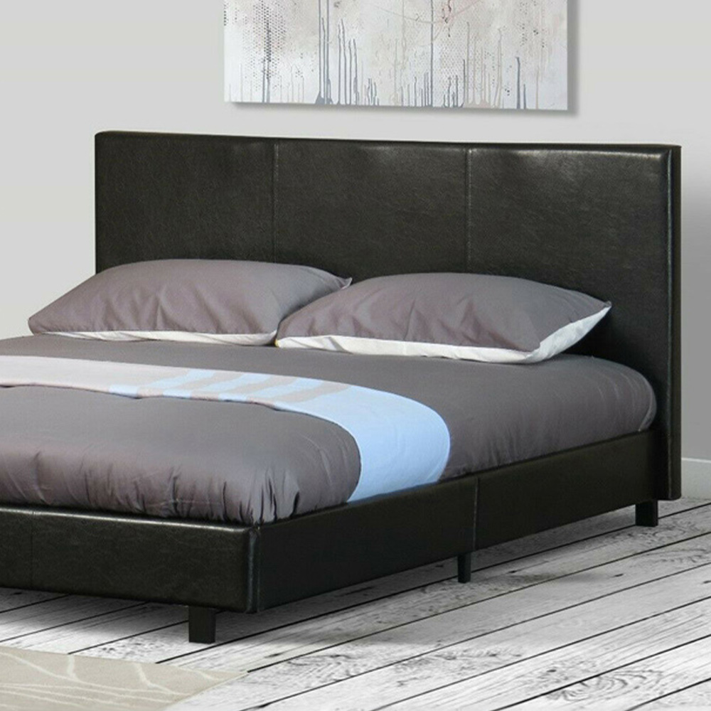 Brooklyn King Size Black Faux Leather Gas Lift Ottoman Bed Image 2