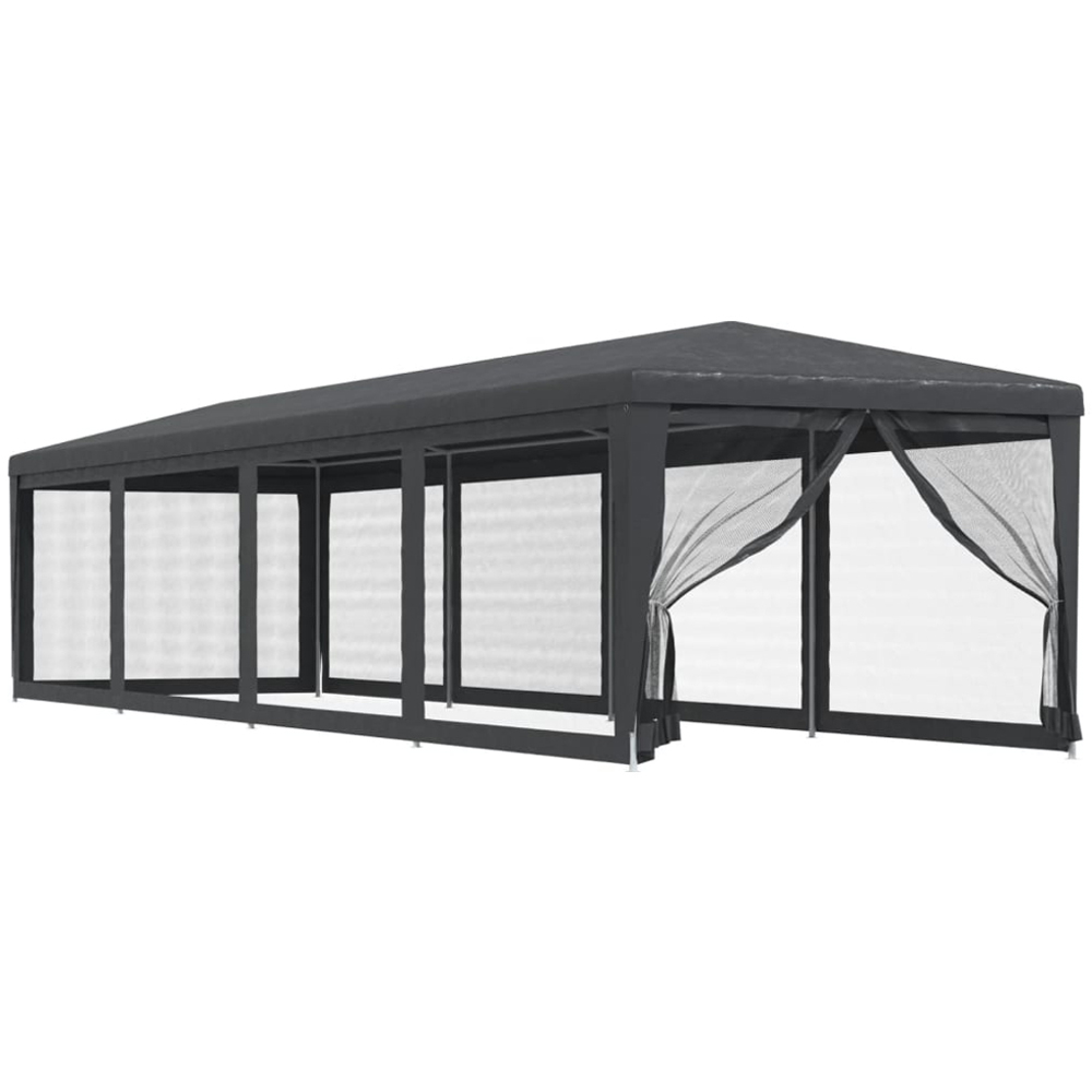 vidaXL 3 x 12m Anthracite Party Tent with Mesh Sidewalls Image 2