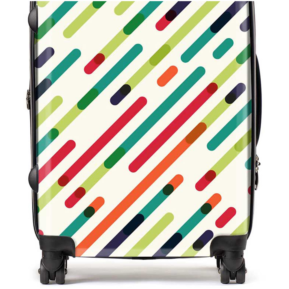 Warren Reed Designer Medium Coloured Diagonal Abstract Pattern Suitcase Image 2