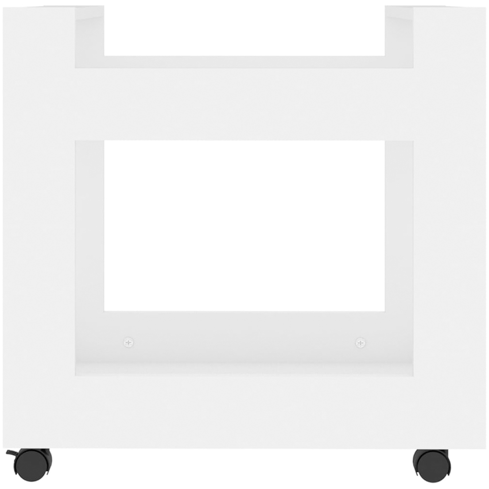 vidaXL 2 Shelf White Wooden Desk Trolley Image 5