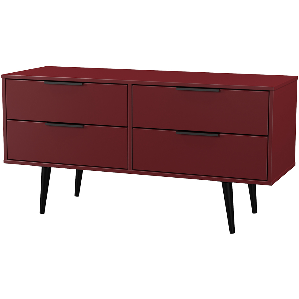 Crowndale Hong Kong 4 Drawer Matt Red and Black Bed Box Ready Assembled Image 2