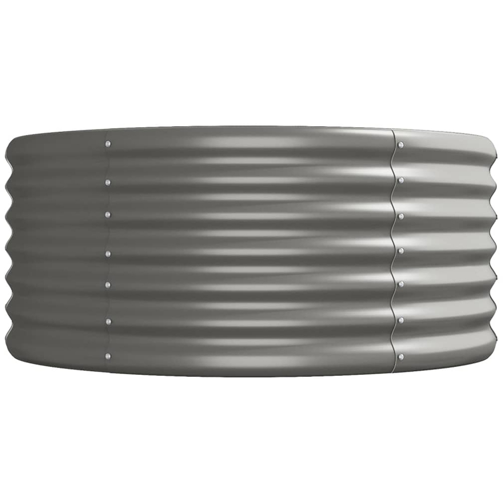 vidaXL Grey Galvanised Steel Oval Extra Long Raised Garden Bed 440 x 80 x 36cm Image 3