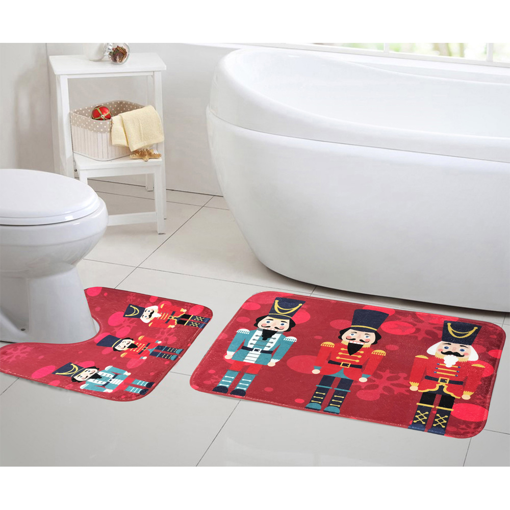 Noel Square Multicolour Nutcracker Xmas Bath Set 2 Piece Image 2
