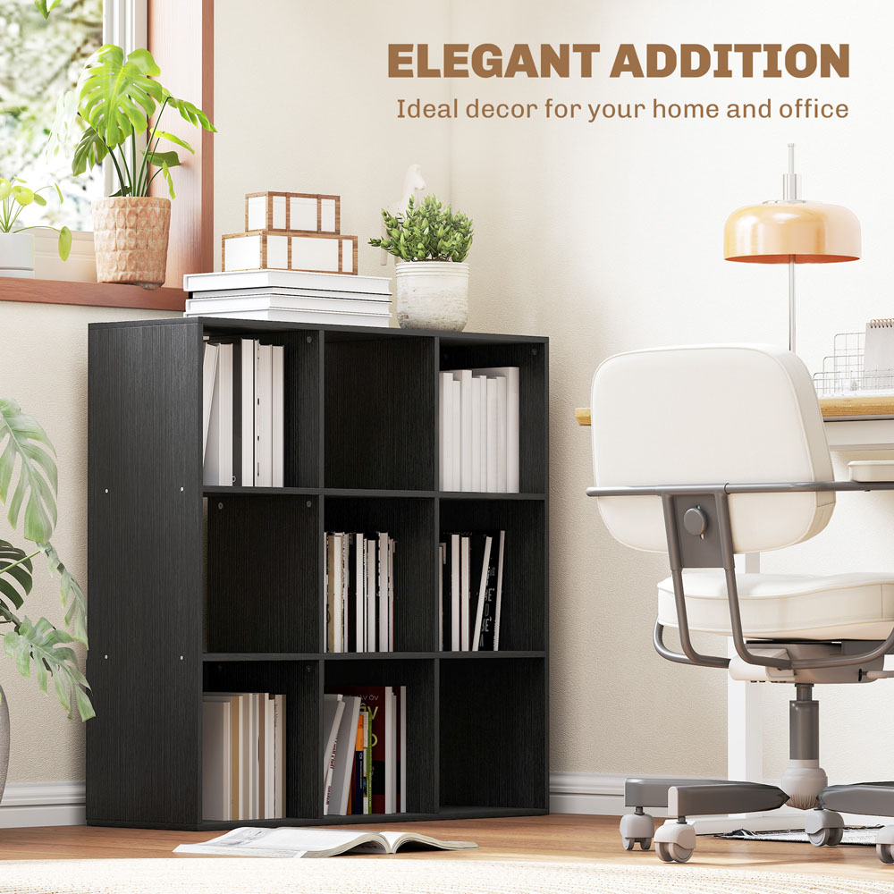 HOMCOM 9 Cube Black Storage Unit Image 6