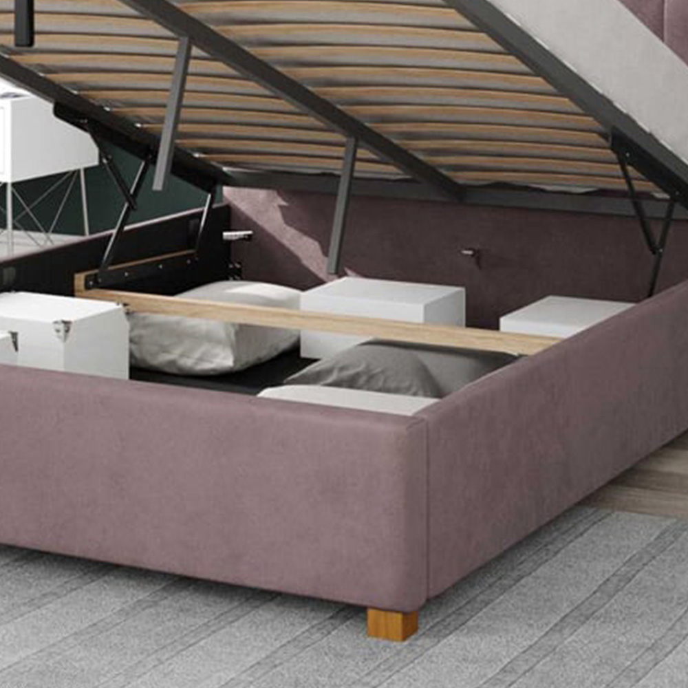 Aspire Hepburn Super King Blush Plush Velvet Ottoman Bed Image 3