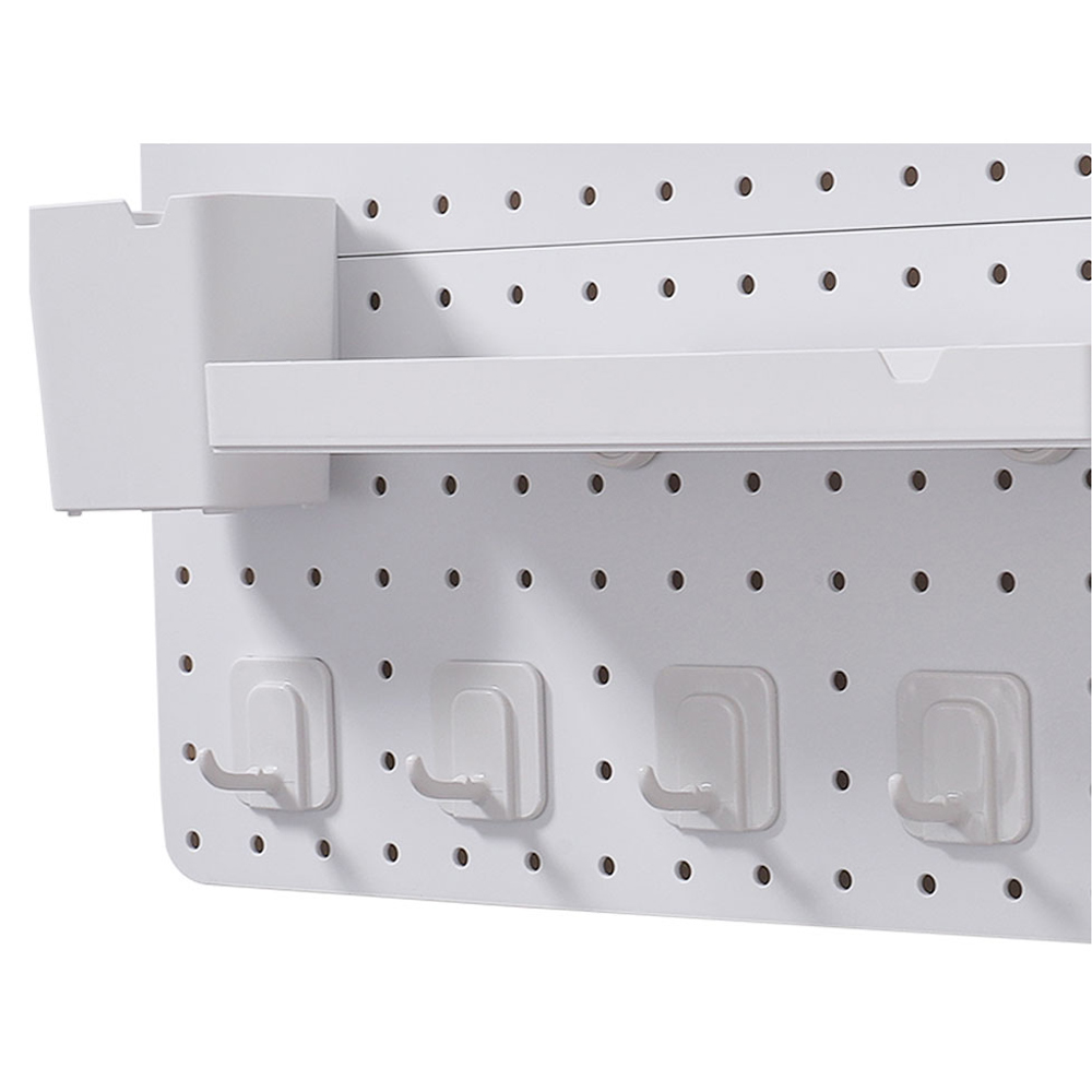 Living and Home White Rectangle Pegboard Wall Storage Rack Image 5