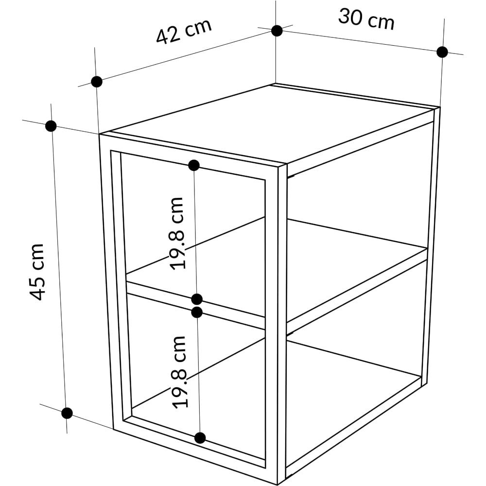Decortie Echo 2 Shelf Retro Grey Minimalist Modern Side Table Image 8