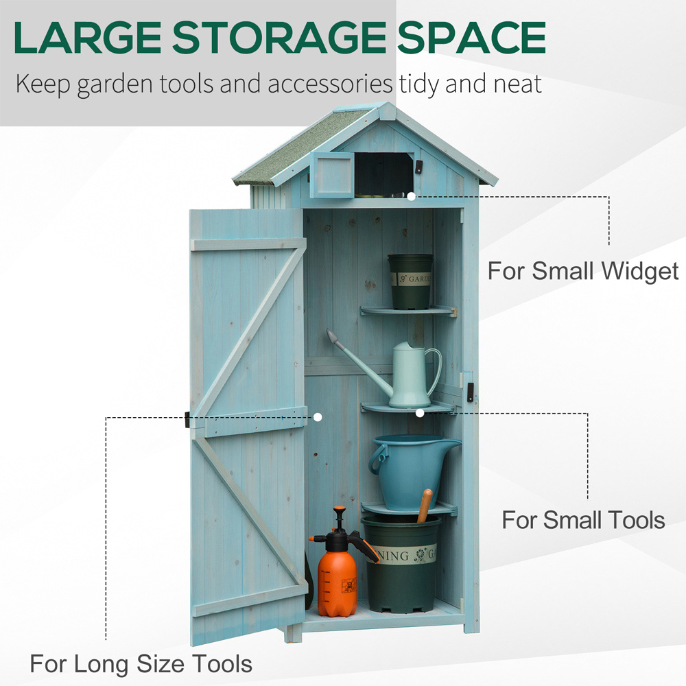 Outsunny 6 x 2ft Blue 3 Shelf Garden Shed Image 6