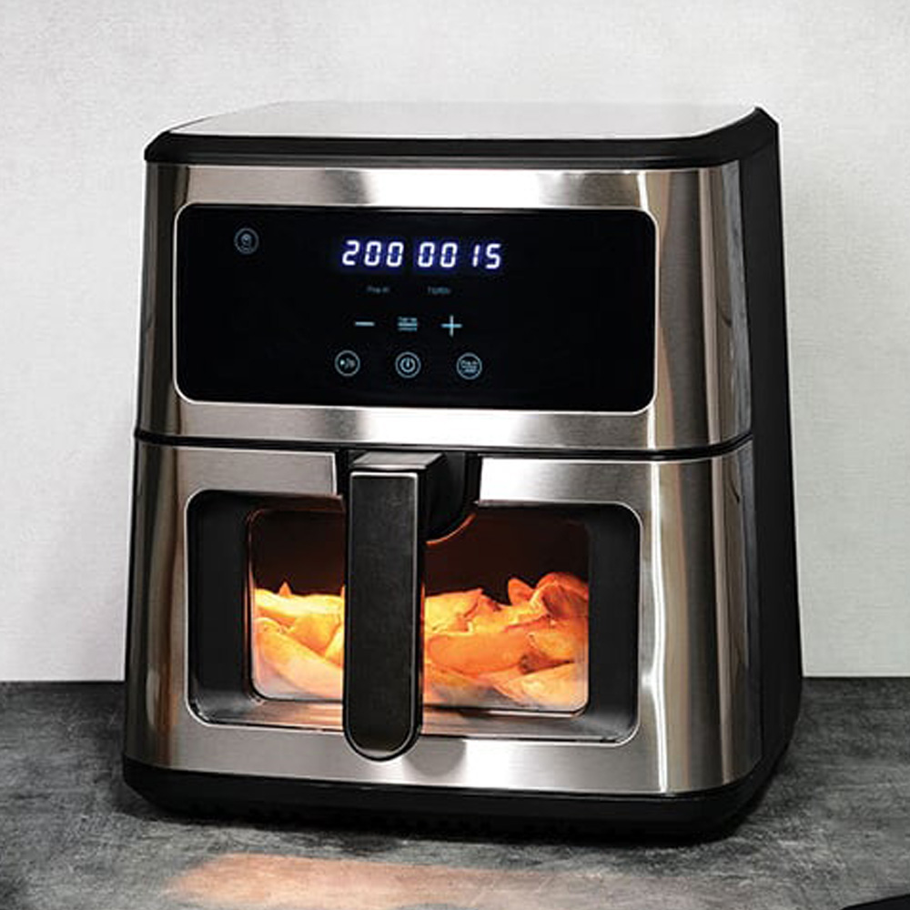 Digital Air Fryer with Drawer 8L - Silver and Black Image 6