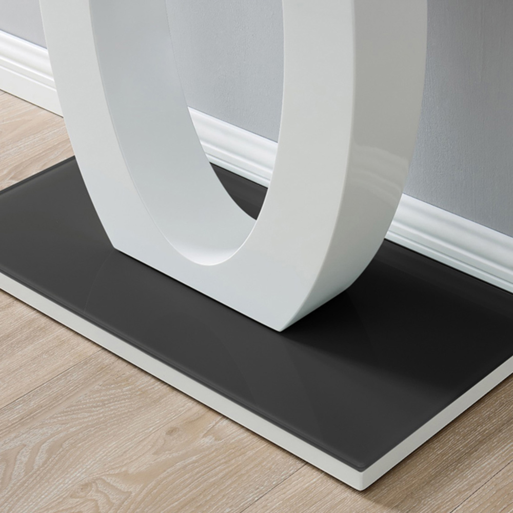 Furniturebox Lucia Black and White Halo High Gloss Glass Console Table Image 3