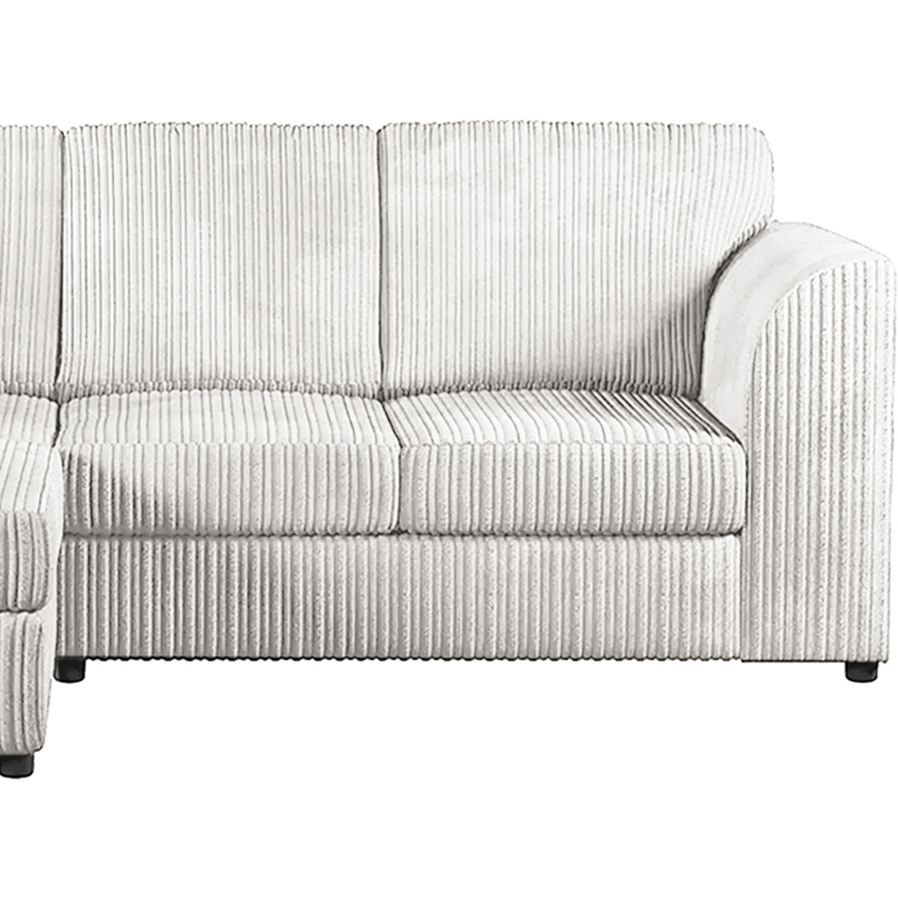 Luxor 4 Seater Silver Jumbo Cord Full Back Left Hand L Shape Corner Sofa Image 3