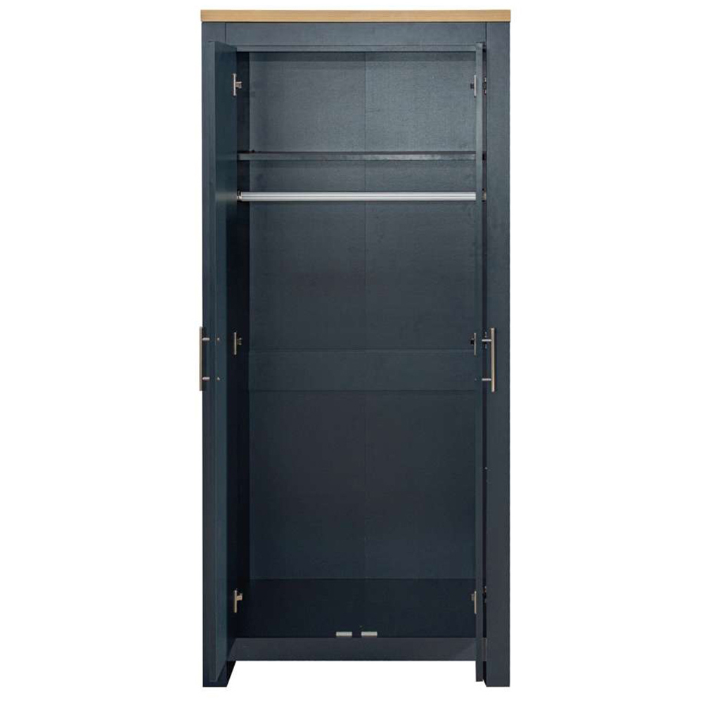 Highgate 2 Door Navy and Oak Wardrobe Image 4