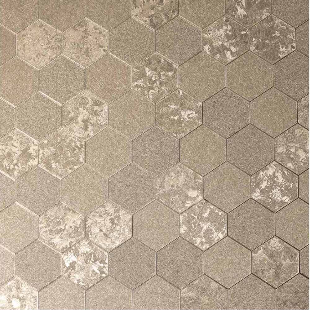Arthouse Foil Honeycomb Champagne Wallpaper Image 1