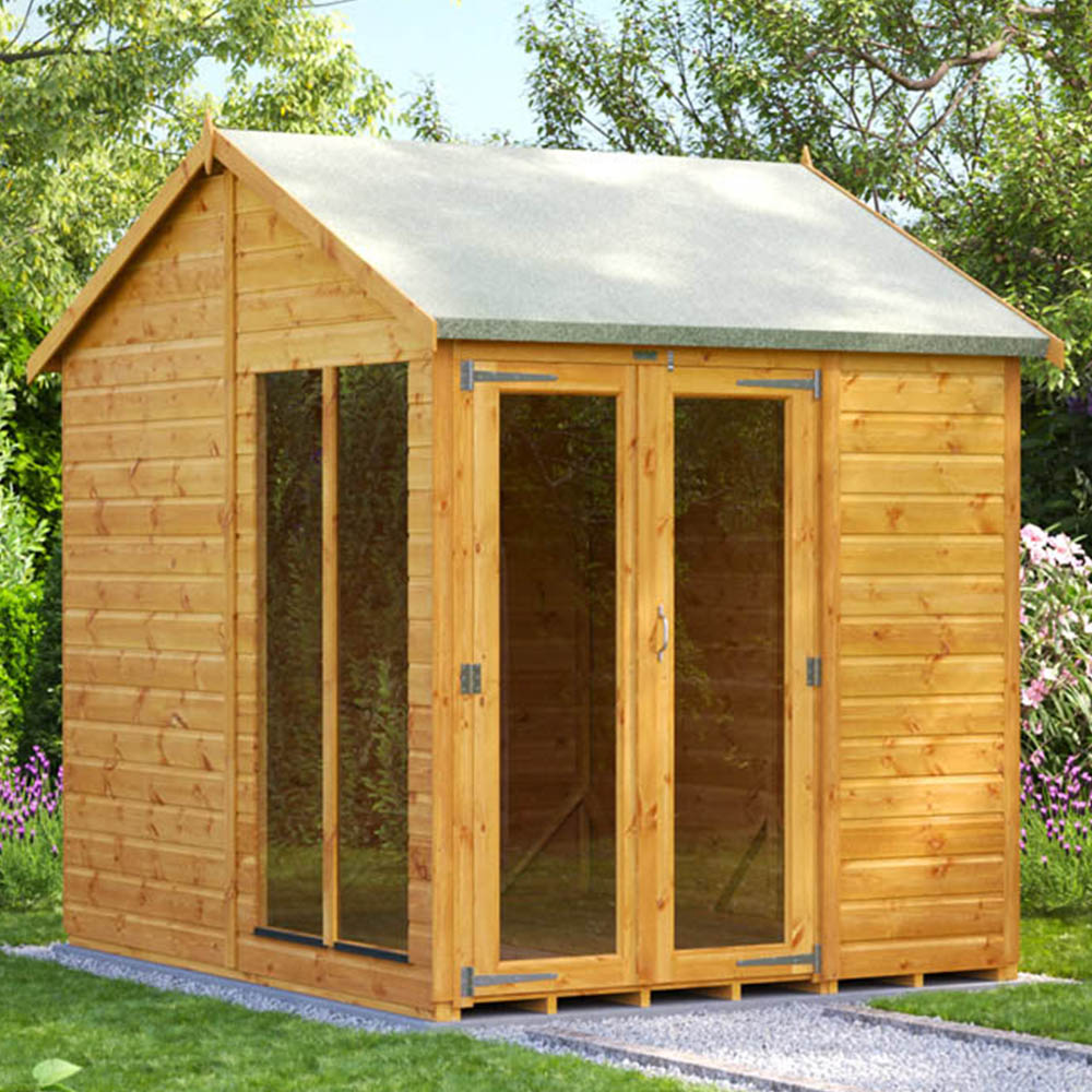 Power Sheds 6 x 8ft Double Door Apex Traditional Summerhouse Image 2