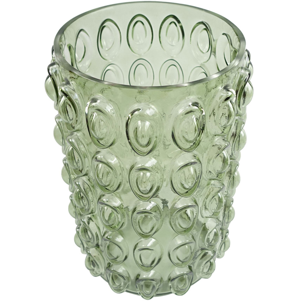 Botanik Green Retro Bubble Glass Vase 30cm Image 3