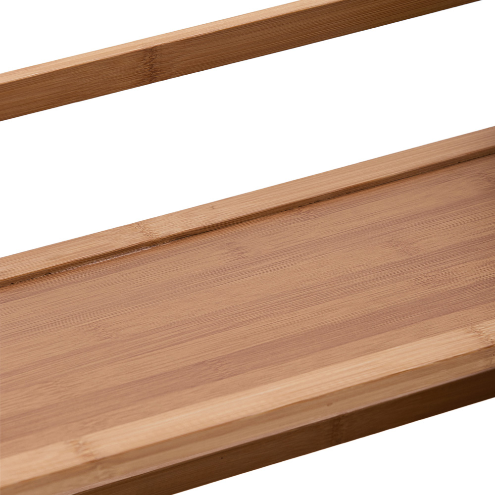 Living and Home 2 Shelf Brown Bamboo Desktop Bookshelf with Guardrail ...