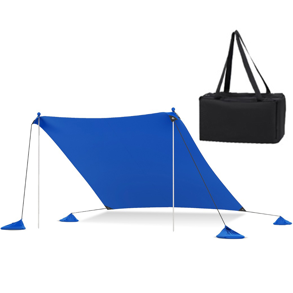Costway UPF 50+ Beach Tent Sun Shelter Blue Image 1