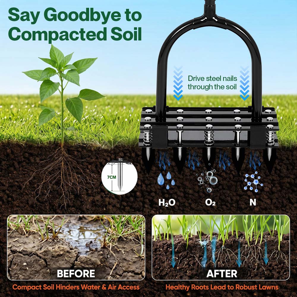 Spector Lambu Lawn Aerator with Adjustable Handle Image 8
