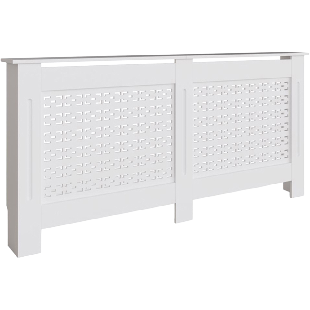 FWStyle White Geometric Pattern MDF Radiator Cover XL Image 1