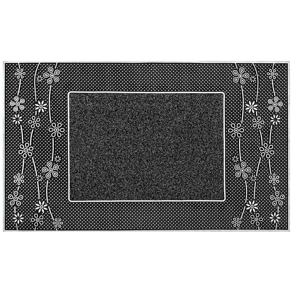 JVL Daisy Silver PVC Pin Doormat 45 x 75cm Image 1