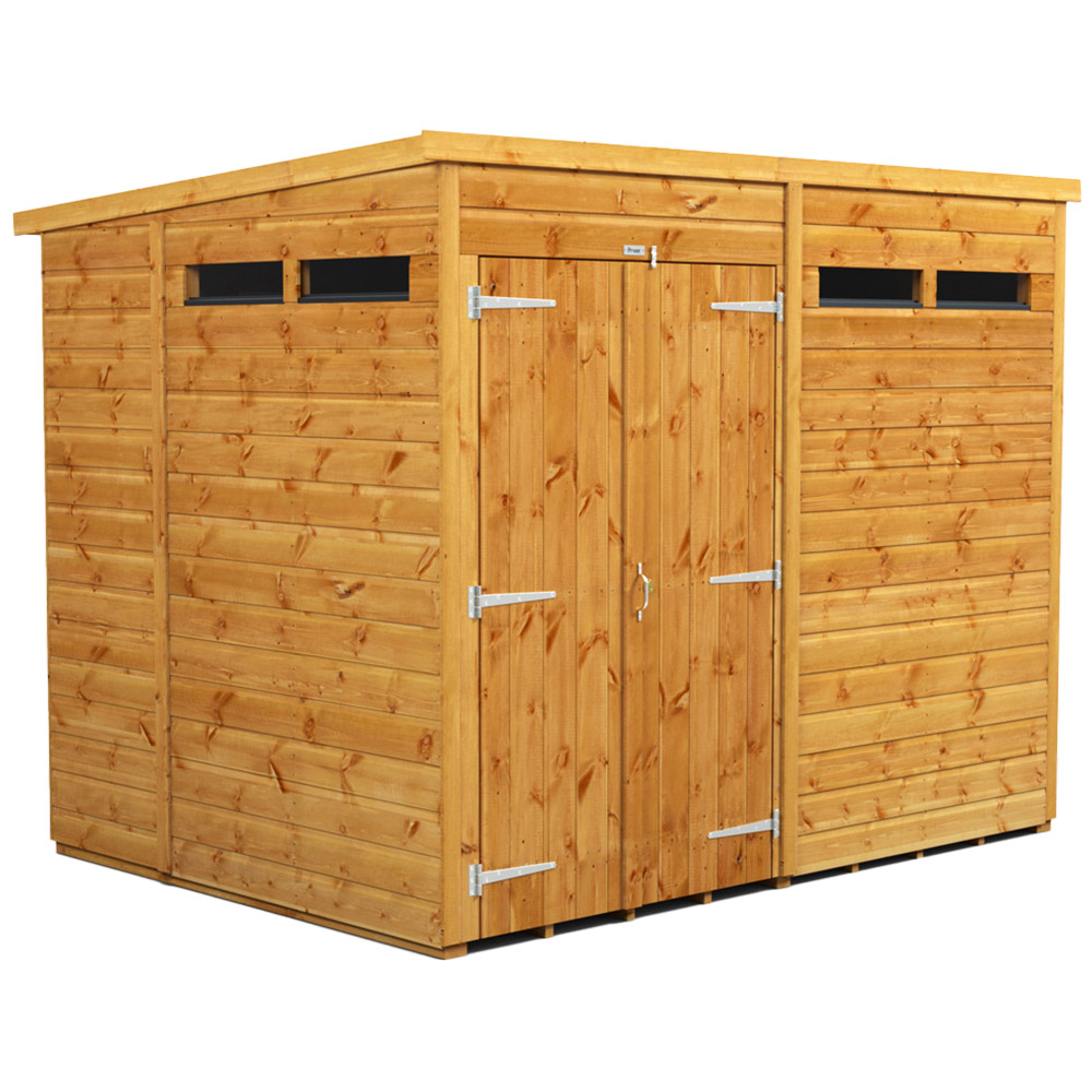 Power Sheds 8 x 6ft Double Door Pent Security Shed Image 1