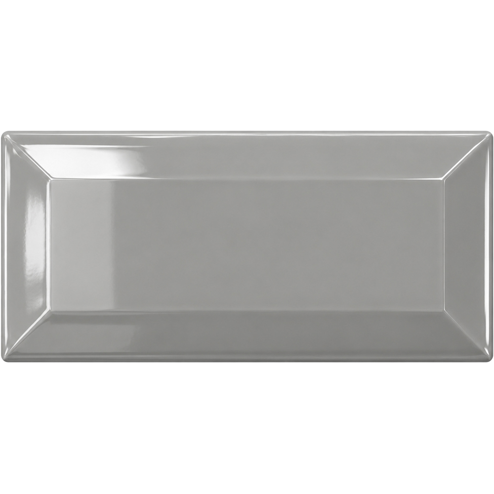Go Bathrooms Metro Glossy Light Grey Ceramic Wall Tile 100 x 200mm 50 Pack Image 2