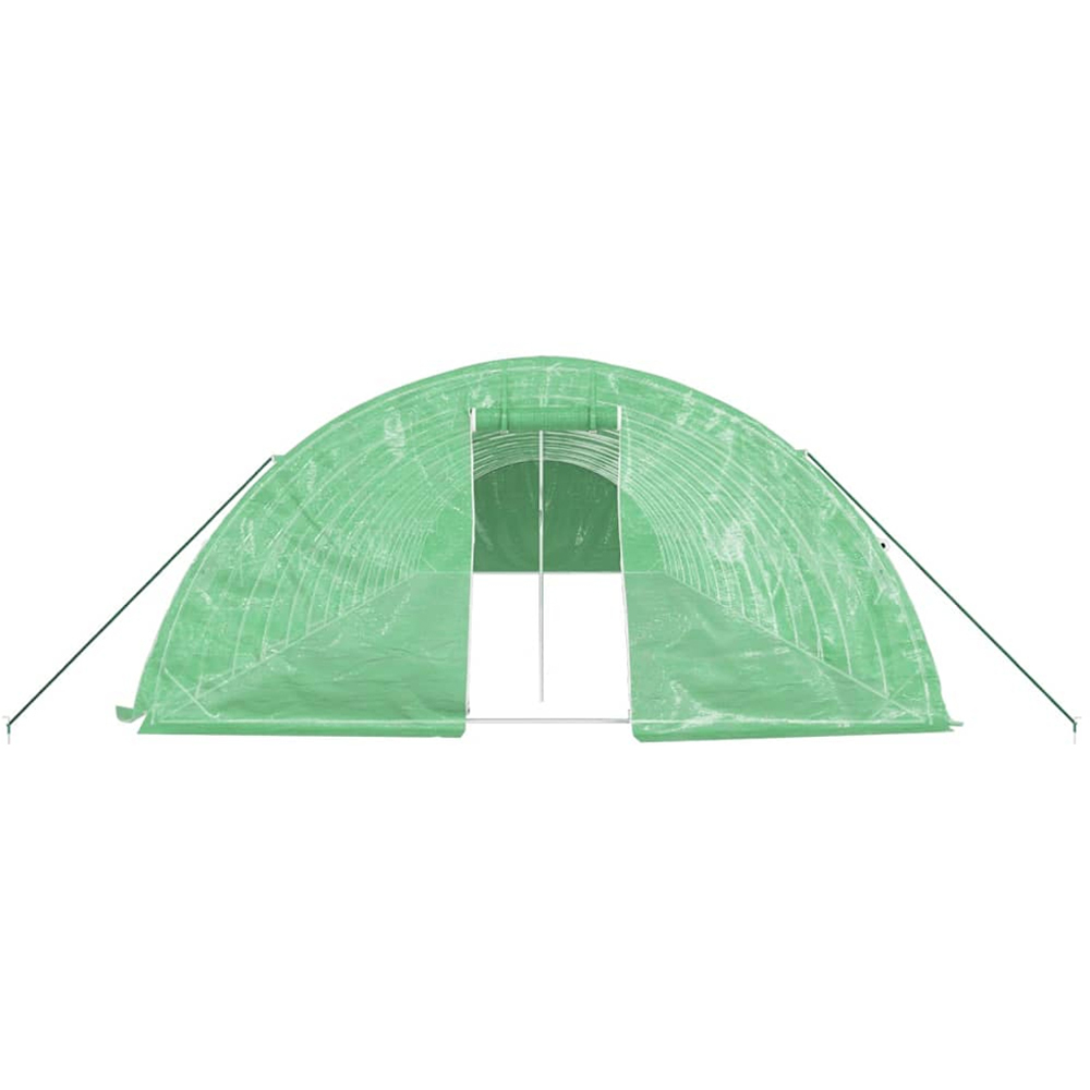 vidaXL Green Polyethylene Galvanised Steel Frame 52.4 x 16.4ft Greenhouse Image 3