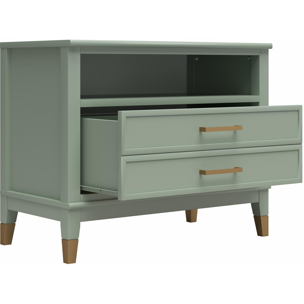 Dorel Westerleigh Single Drawer Single Shelf Pale Green Wide Nightstand Image 4
