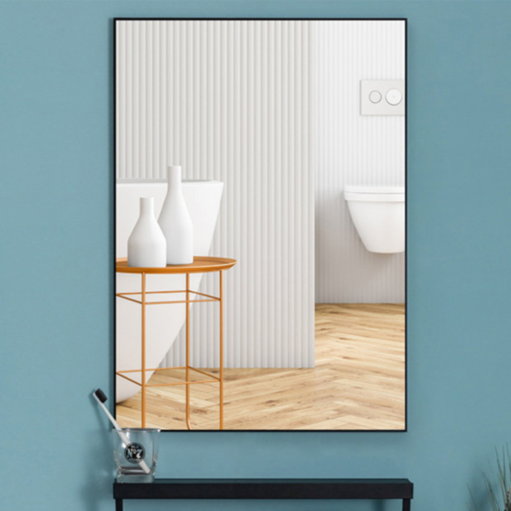 Living and Home Black Aluminium Frame Wall Mounted Mirror 40 x 60cm Image 4