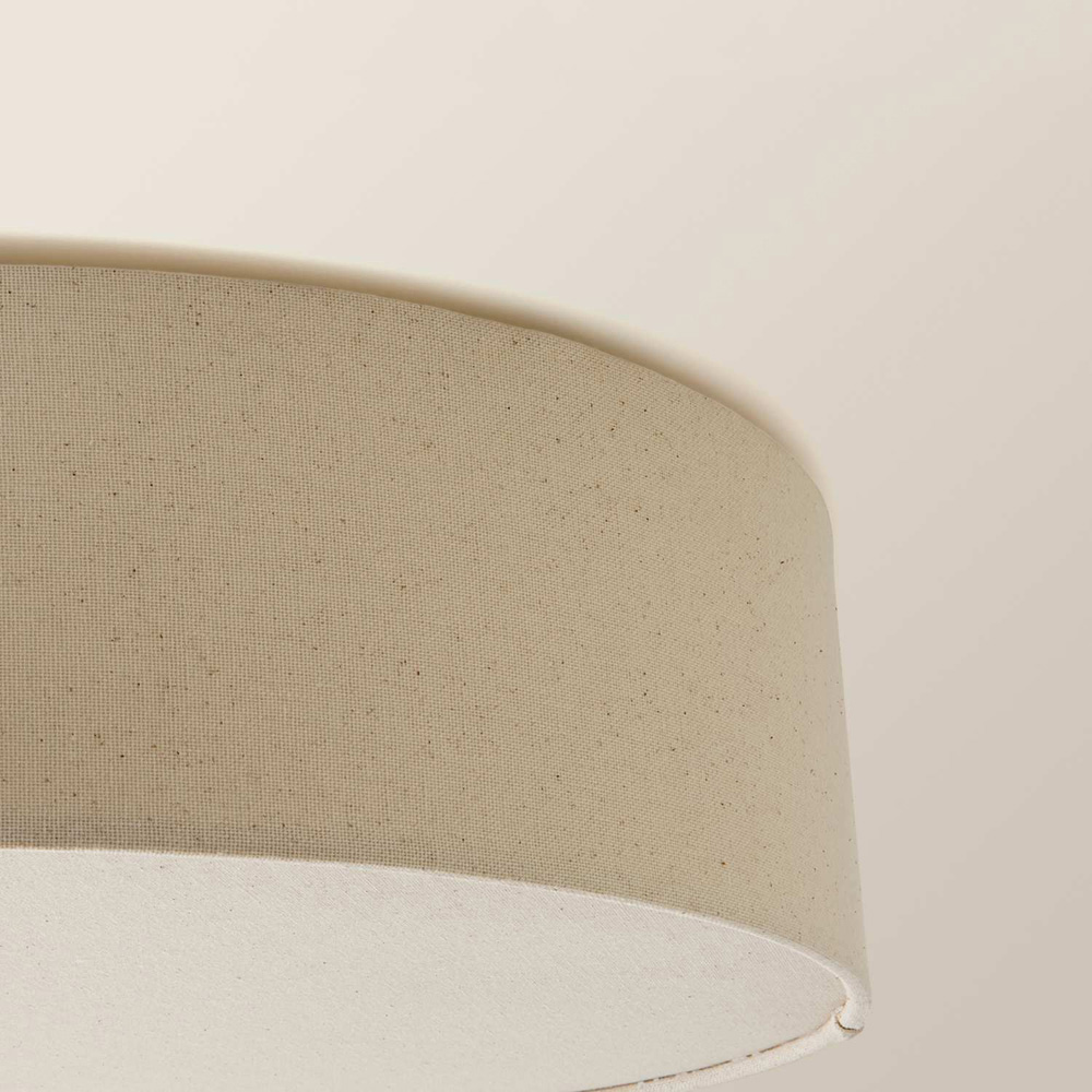 ValueLights Gwen White Linen Shade with Diffuser LED Flush Ceiling Light with Bulb Image 3