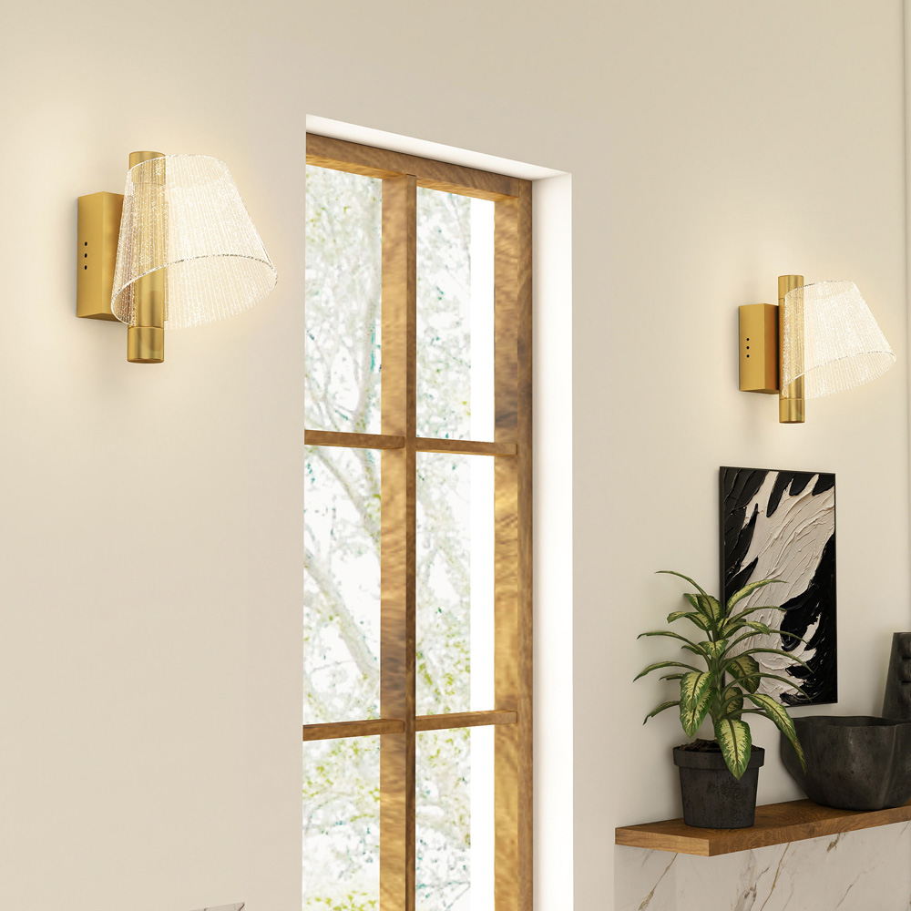 HOMCOM Gold Modern Starry LED Wall Light 2 Pack Image 5
