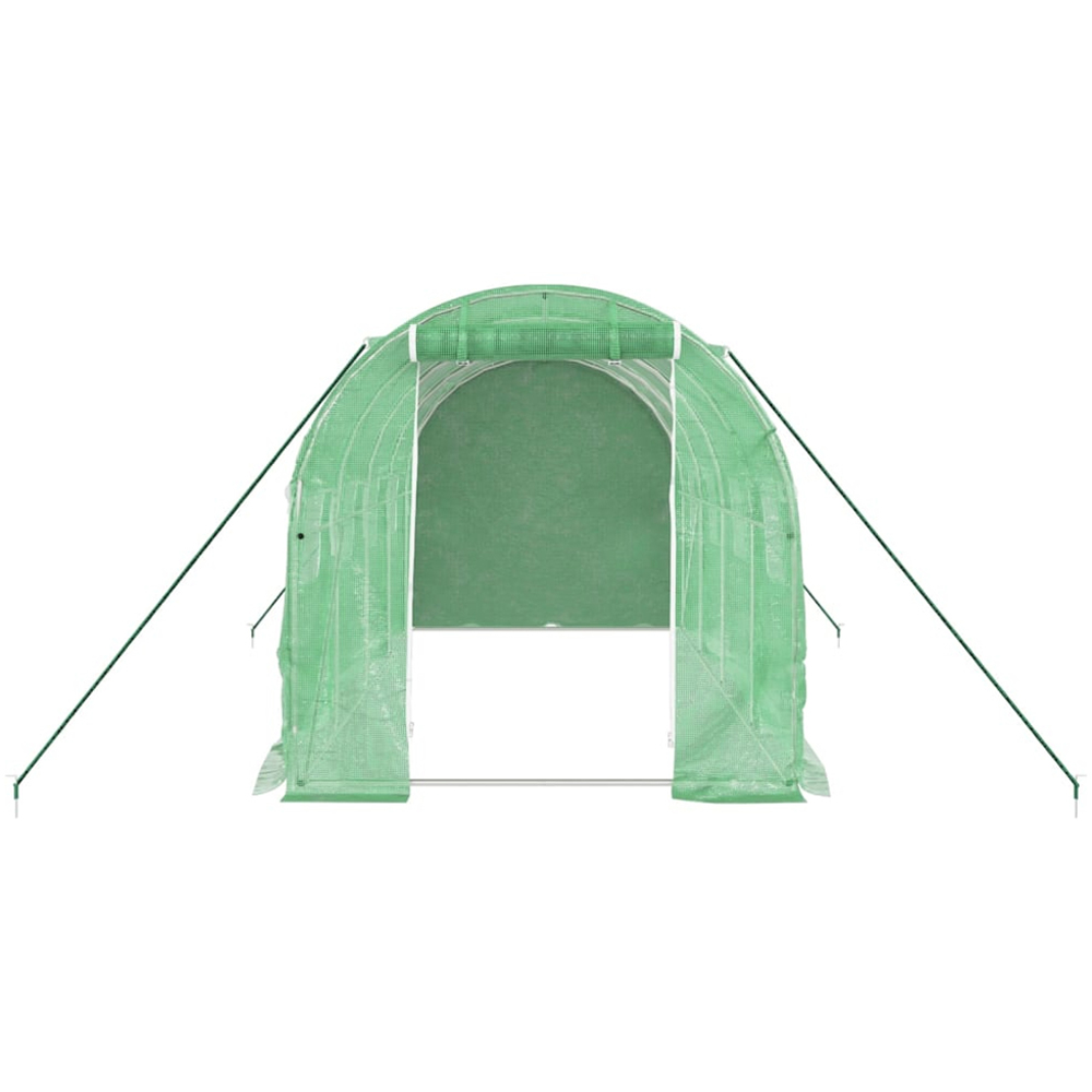 vidaXL Green Polyethylene Galvanised Steel Frame 13.1 x 6.5ft Greenhouse Image 4