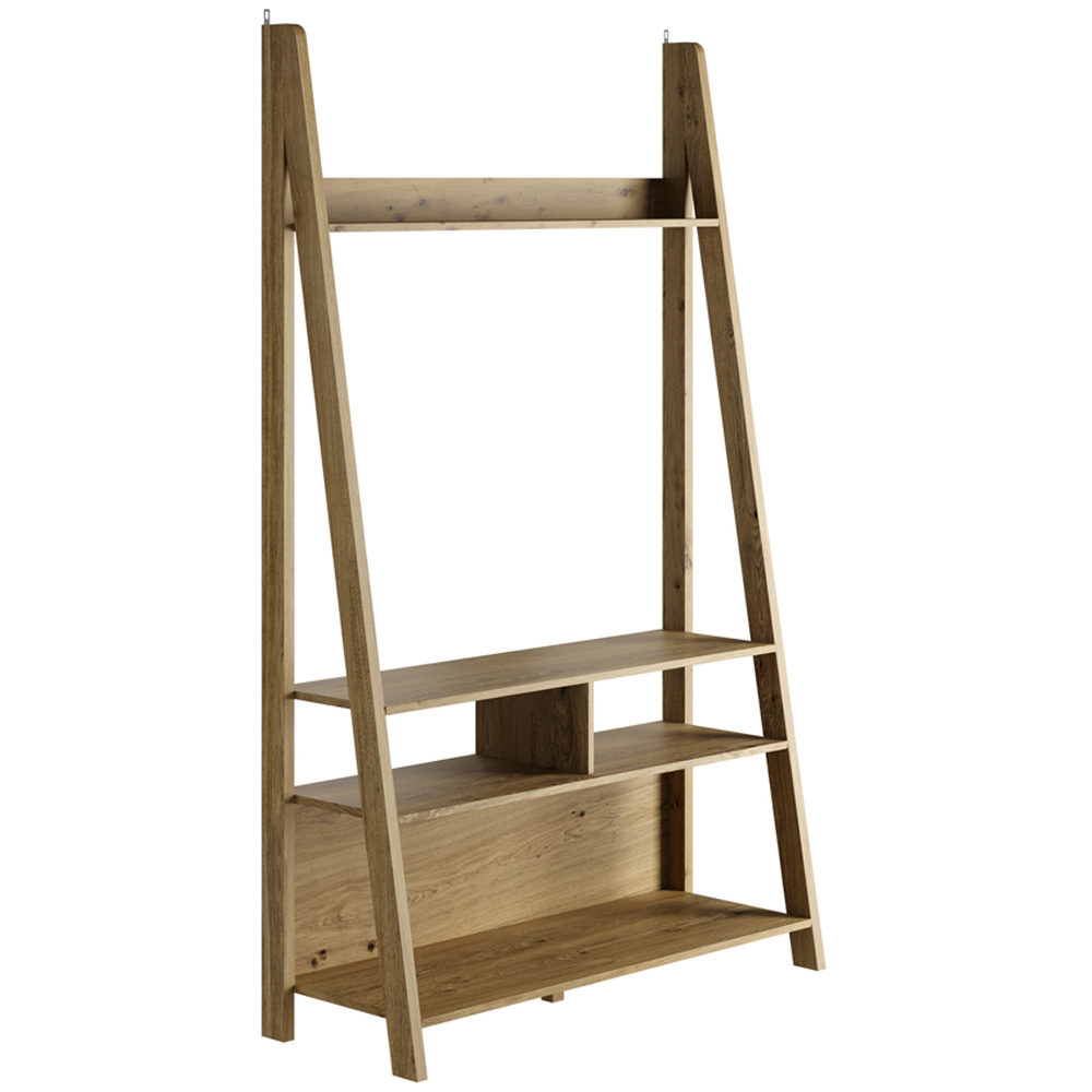 Tiva 5 Shelf Oak Ladder TV Unit Image 2