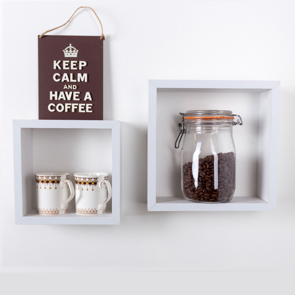 Core Products Hudson Set of 2 Matt White Wall Cubes Image 3