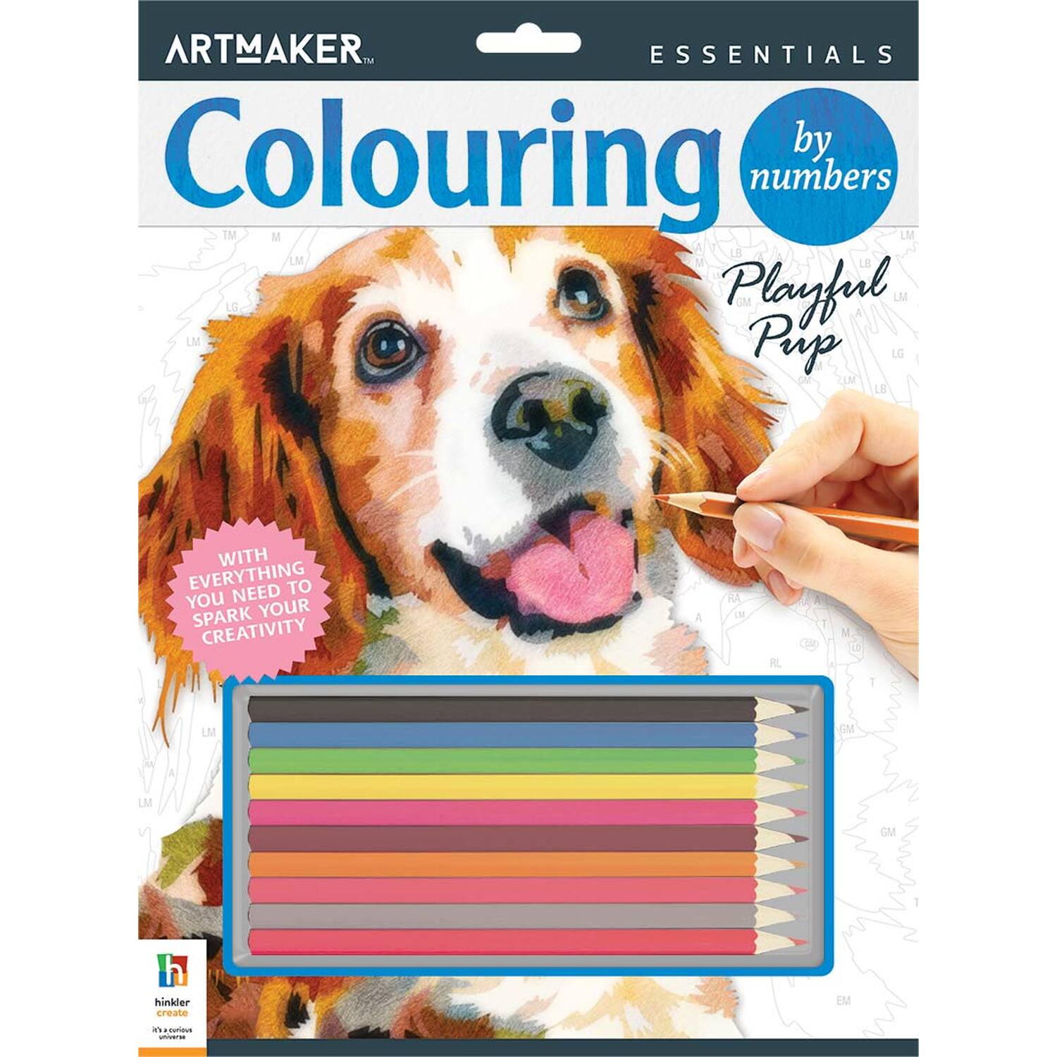 Art Maker Essentials Colouring by Numbers Kit - Playful Pup Image