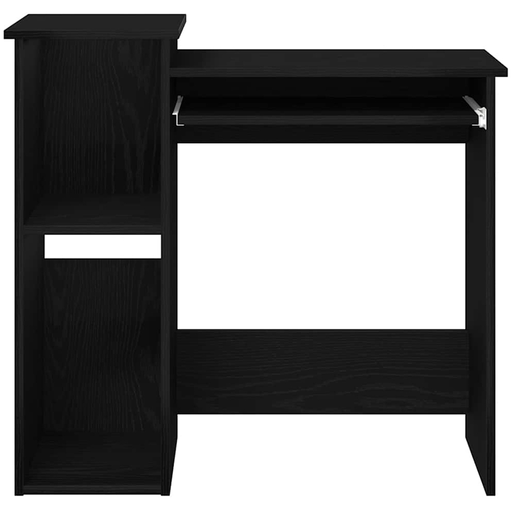 vidaXL 2 Shelf Computer Desk with Keyboard Tray Black Image 3