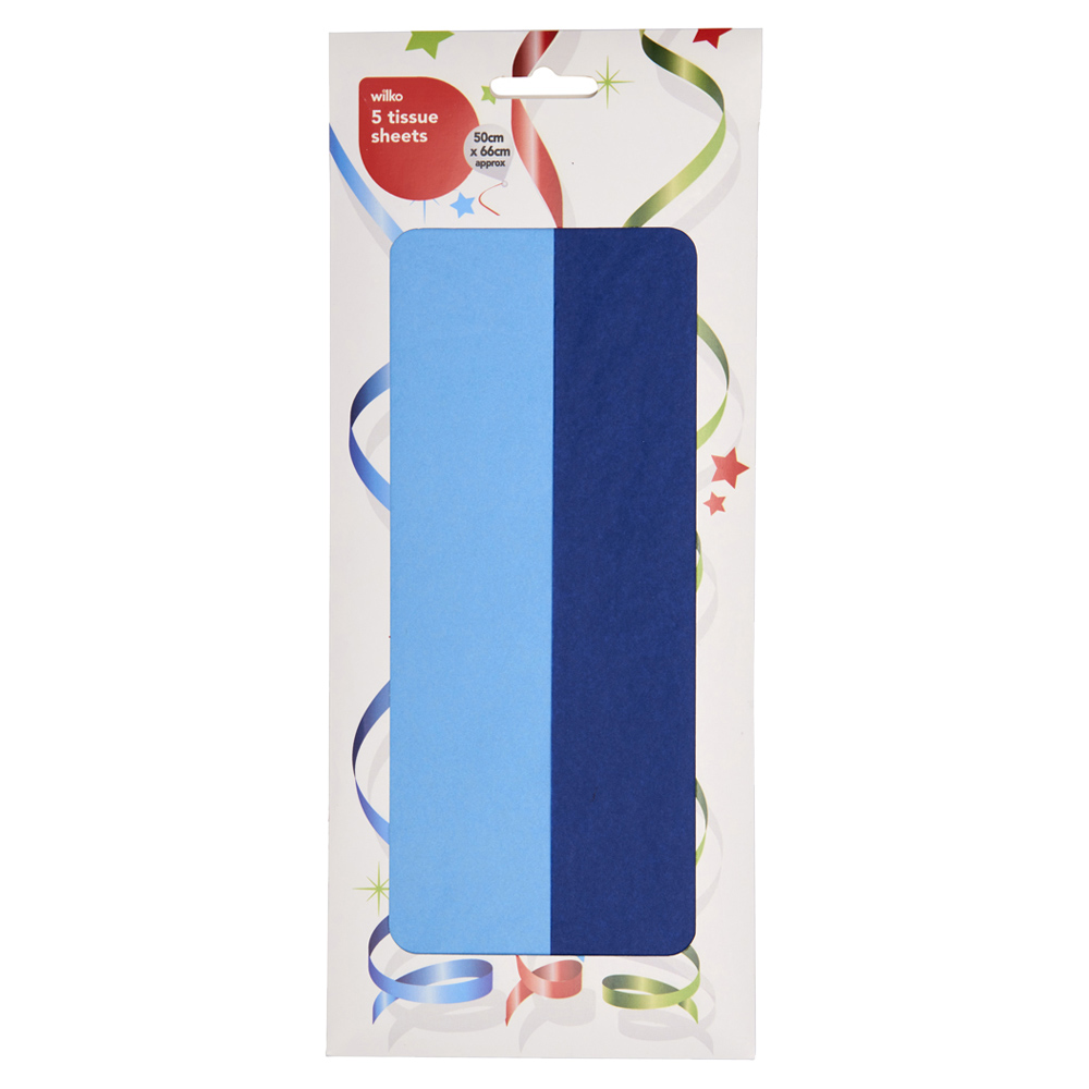 Wilko Blue Tissue Paper 5 Pack Image 1