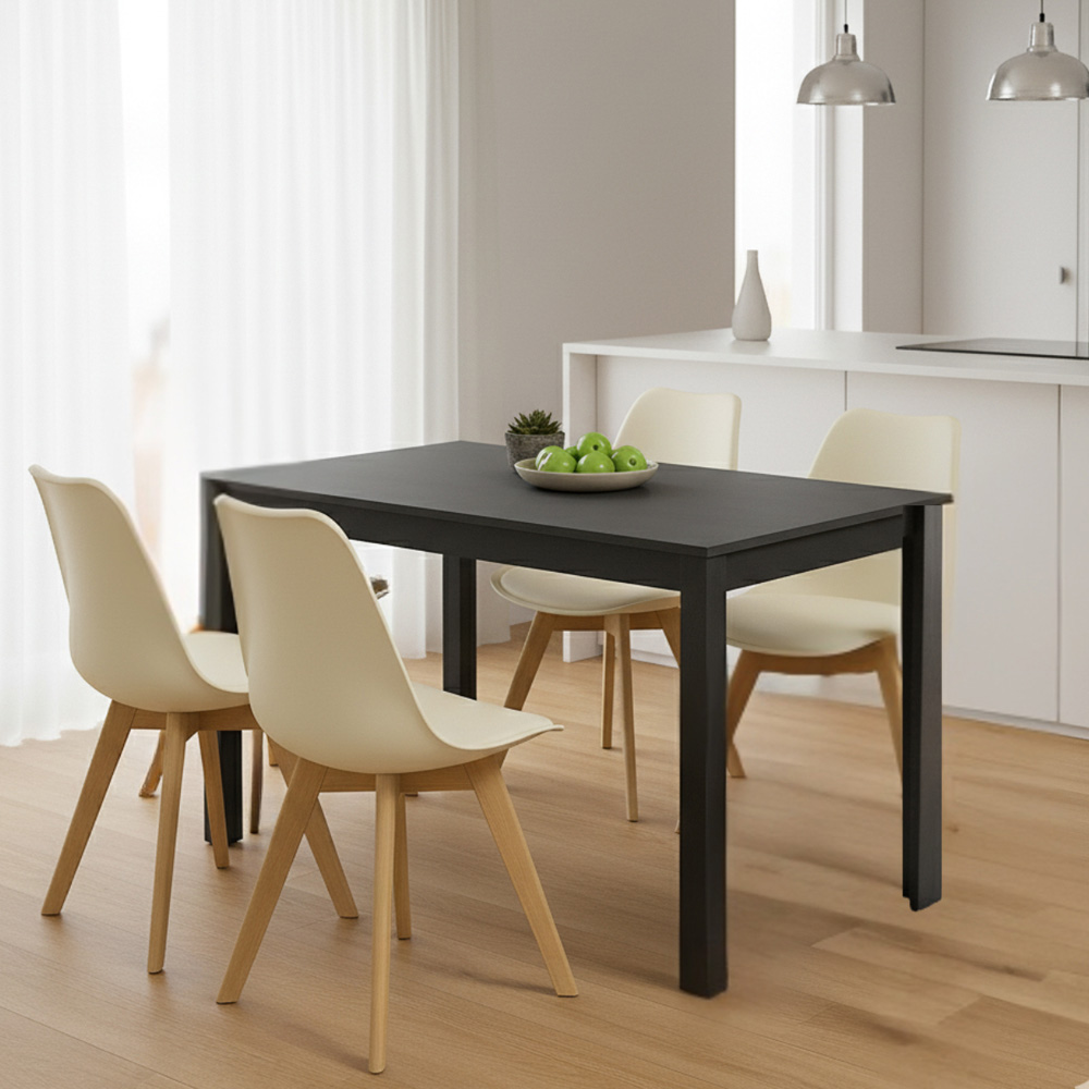 Kosy Koala 4 Seater Dining Table Set Cream and Dark Grey Image 5