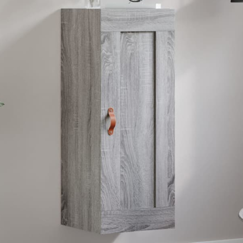 vidaXL Single Door Grey Sonoma Wall Mounted Narrow Cabinet Image 1