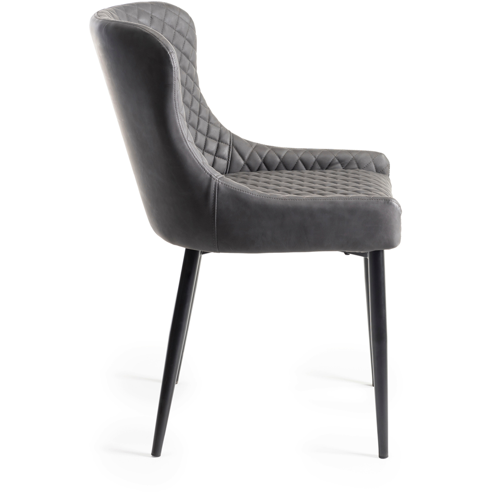 Bentley Designs Cezanne Set of 2 Dark Grey Velvet Dining Chair Image 4