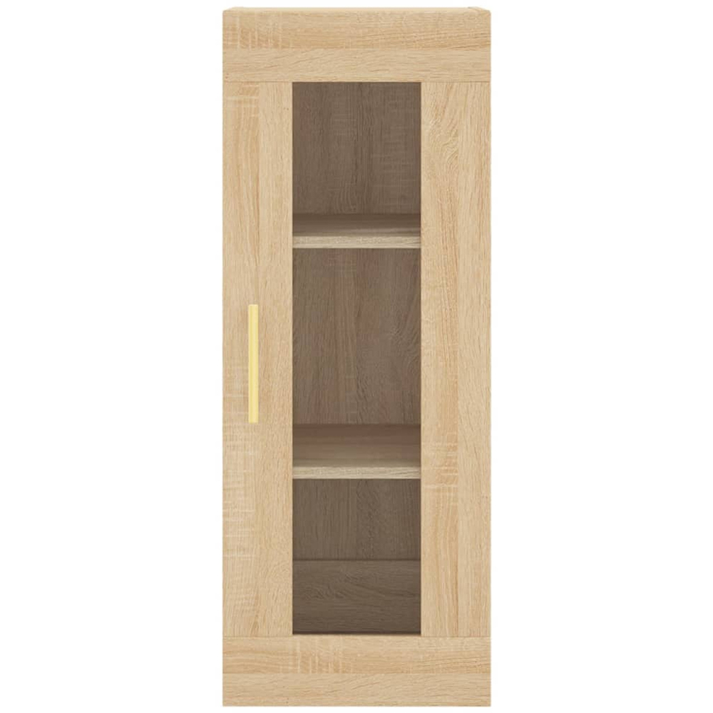 vidaXL Single Glass Door Brown Sonoma Oak Wall Mounted Cabinet Image 4
