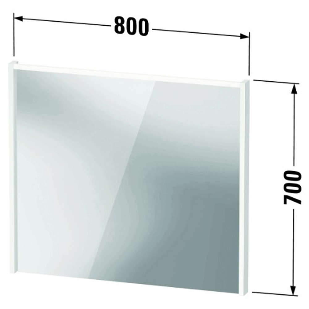 Duravit D-Code Gloss White Illuminated LED Mirror 800mm x 700mm Image 2