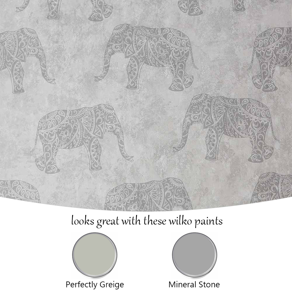 Fresco Moroccan Elephants Natural Wallpaper Image 5