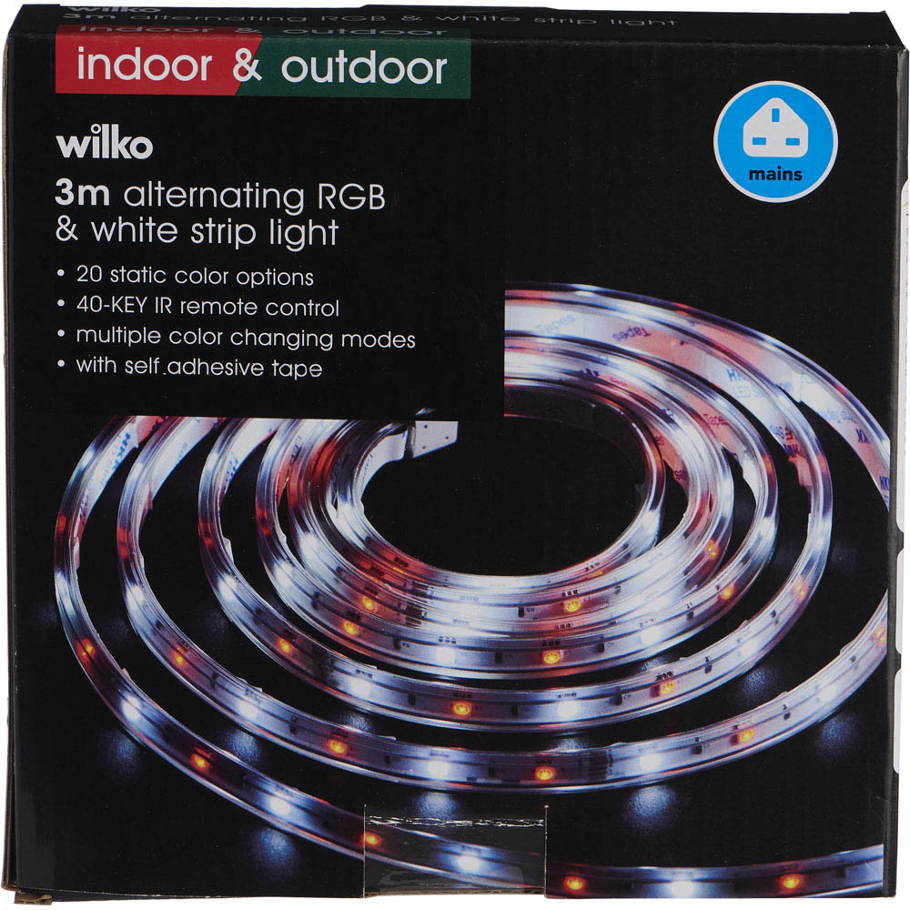 Wilko RGB & White Strip Light 3m Wilko