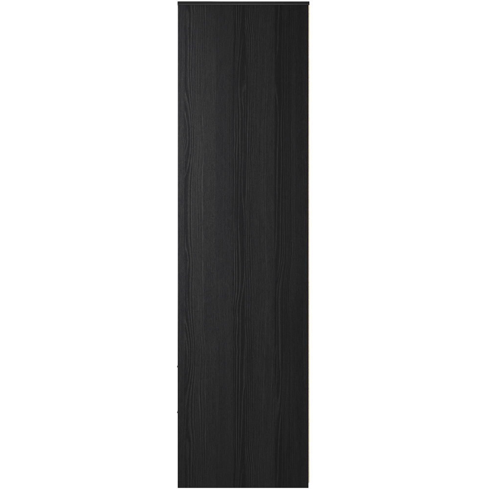 Crowndale Fluted 2 Door 2 Drawer Black Ash Tall Wardrobe Ready Assembled Image 3