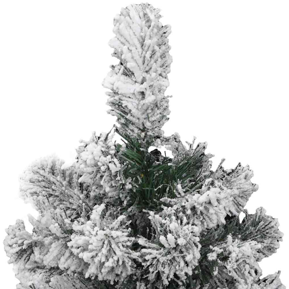 vidaXL Pre-Lit Warm White LED and Silver Baubles Snow Flocked Artificial Christmas Tree 4ft Image 7