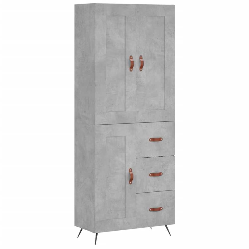 vidaXL 3 Door 3 Drawer Concrete Grey Highboard Image 2