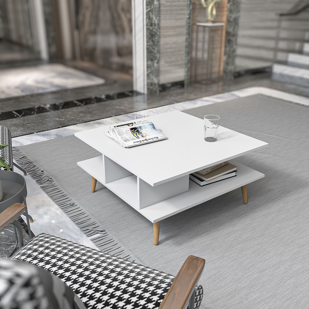 Decorotika Akya White Wide Coffee Table Image 5