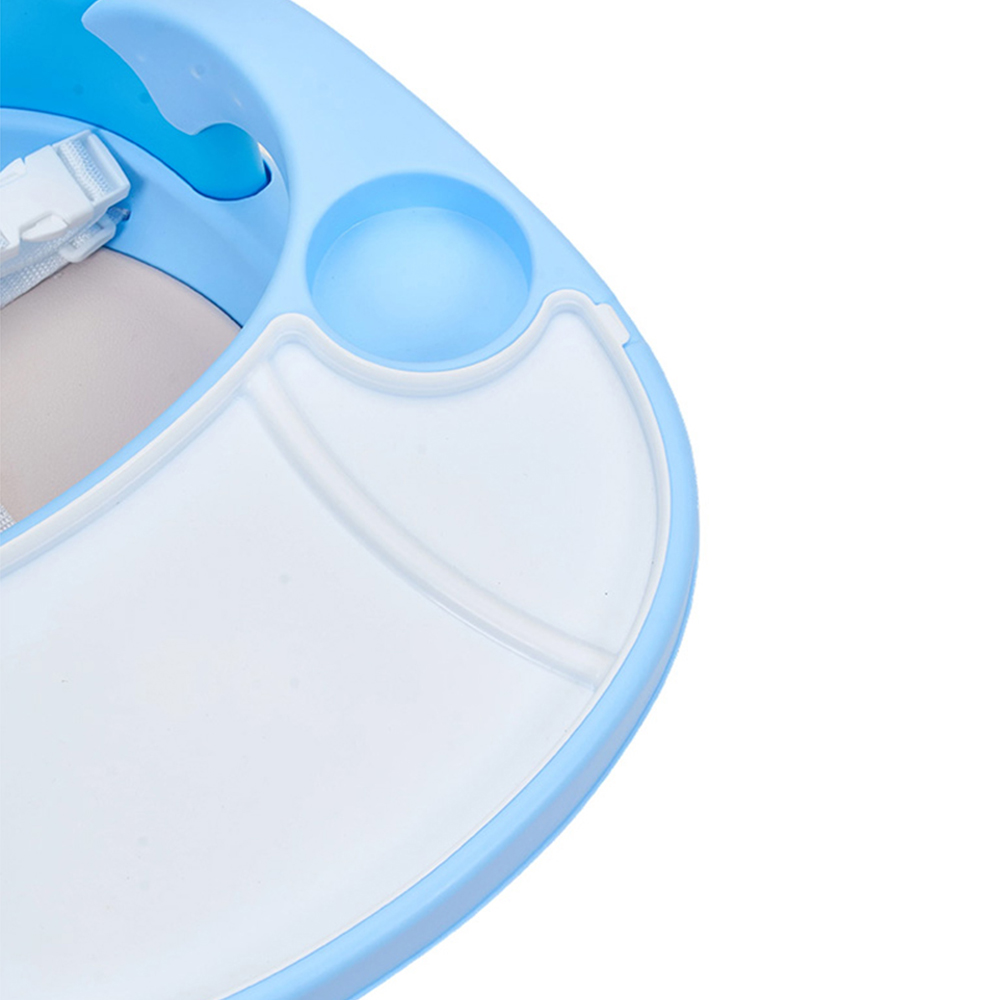 H&O Direct Blue Low Plastic Baby Feeding Chair with Tray and 3 Point Harness Image 4